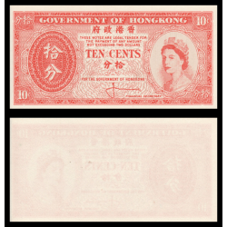 Billet de banque de collection en vente sur Monnaies Du Monde-SHOP | Hong Kong, P-327, 10 cents, 1961, Neuf / UNC