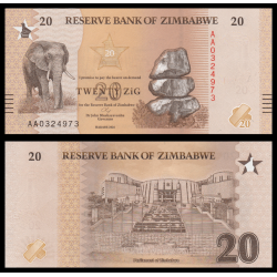 Zimbabwe, P-w116, 20 ZiG, 2026, Neuf / UNC | Billet de banque de collection en vente sur Monnaies Du Monde-SHOP