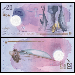 Maldives, P-w34, 20 rufiyaa, 2025, polymère, Neuf / UNC | Billet de banque de collection en vente sur Monnaies Du Monde-SHOP