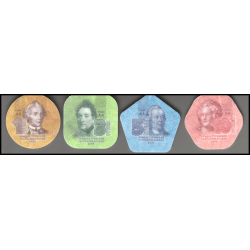 Transnistrie, Pièces plastique de 1, 3, 5, 10 roubles, 2014, Neuf / UNC
