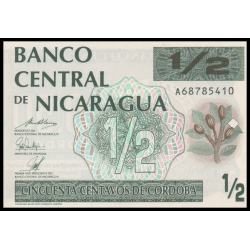 Nicaragua, P-172, 0.50 centavos de cordoba, 1992, Neuf | Billet de banque de collection en vente sur Monnaies Du Monde-SHOP