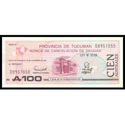 Tucuman, P-S2715, 100 australes, 1991 - Billet de banque en vente sur Monnaies du Monde SHOP