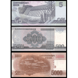 CdN, lot de 3 billets Spécimen, P-58s, 63s, CS19s, 2002-2008-2013, Neuf / UNC