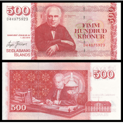 Billet de banque de collection en vente sur Monnaies Du Monde-SHOP | Islande, P-58d, 500 kronur, 2019, Neuf / UNC