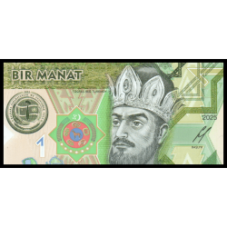 Billet de collection en vente sur Monnaies Du Monde-SHOP - Turkménistan, P-w48a, 1 manat, polymère, 2025, Neuf / UNC