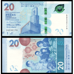 Billet de banque de collection Hong Kong P-302c 20 dollars 2023 Neuf-UNC en vente sur Monnaies Du Monde-SHOP