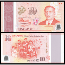 Singapour P-59a 10 dollars polymère 2015 Neuf-UNC | Billet de banque de collection en vente sur Monnaies Du Monde-SHOP