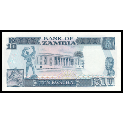 Zambie P-31a 10 kwacha 1989 Neuf-UNC | Billet de banque de collection en vente sur Monnaies Du Monde-SHOP