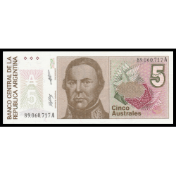 Argentine, P-324b, 5 australes, 1989 - Billet de banque en vente sur Monnaies du Monde SHOP