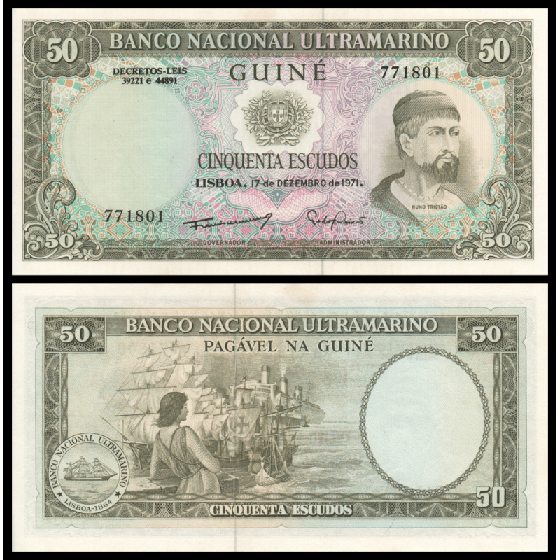 Guinée Portugaise P-44a2 50 escudos 1971 | Billet de banque de collection en vente sur Monnaies Du Monde-SHOP
