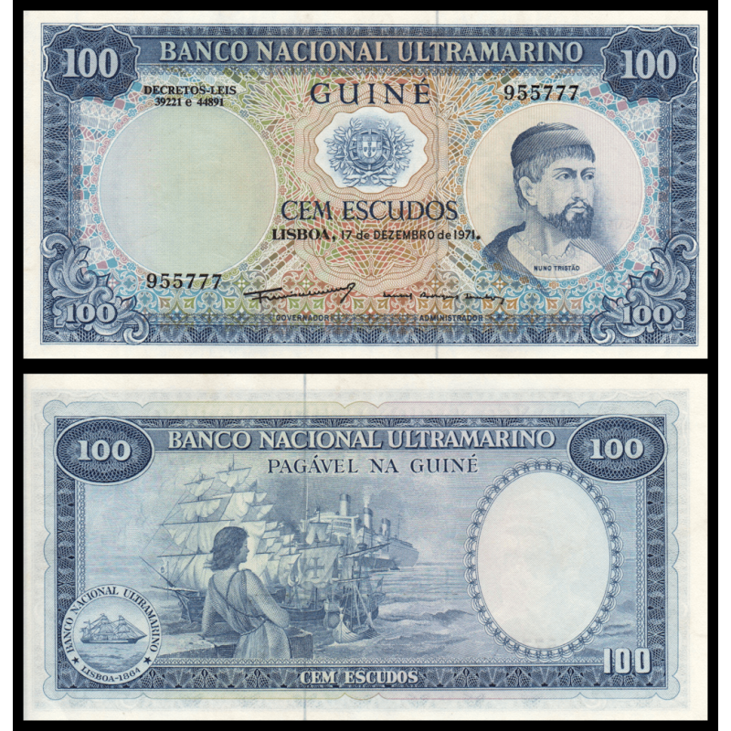 Guinée Portugaise P-45a5 100 escudos 1971 | Billet de banque de collection en vente sur Monnaies Du Monde-SHOP