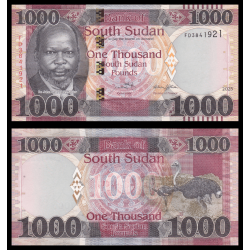 Billet Soudan du Sud P-w21b 1 000 South Sudan Pounds 2025 | Monnaies Du Monde SHOP