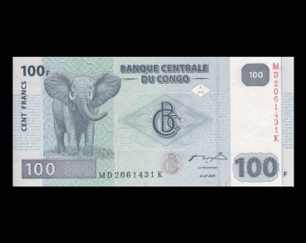 Congo, P-98a, 100 francs, 2007