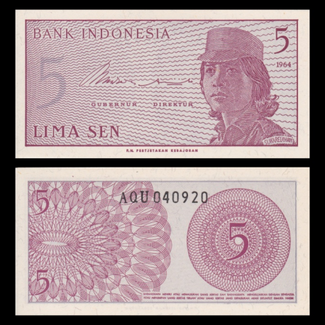 Indonésie, P-091, 5 sen, 1964