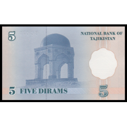 Tadjikistan, P-11b, 5 diram, 1999 - Billet de banque en vente sur Monnaies du Monde SHOP