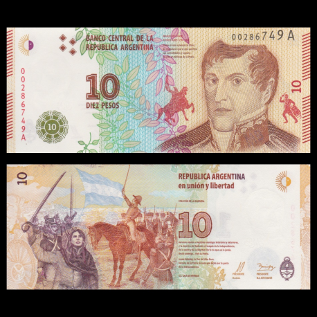Argentine, P-360, 10 pesos, 2016