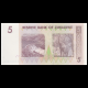 Zimbabwe, P-66, 5 dollars, 2007