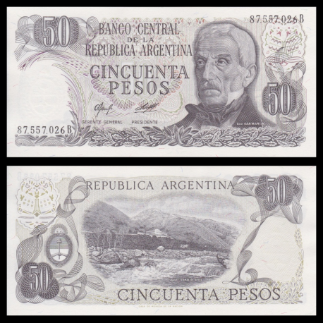 Argentina, p-301b, 50 pesos argentinos 1976-78