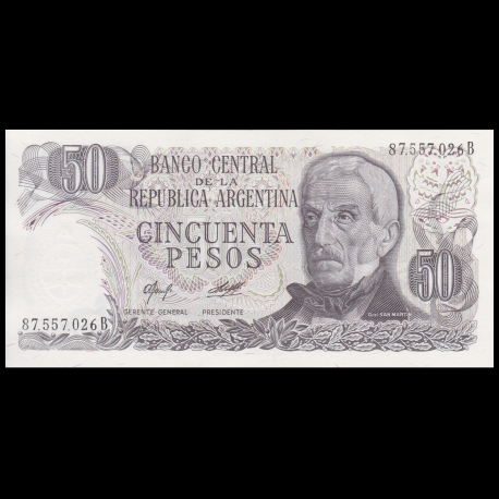Argentina aUNC / XF+ Lemberg-Zp 50 Pesos 1976-1978 P 2 301a 