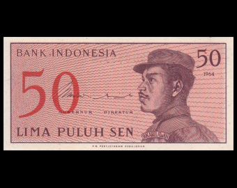 Indonésie, P-094, 50 sen, 1964