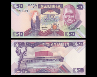 Zambie, p-28, 50 kwacha, 1986-88
