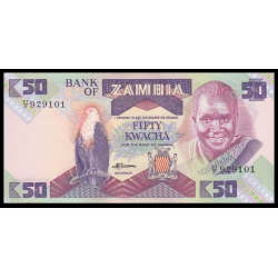 Zambie, P-28, 50 kwacha, 1986 - Billet de banque en vente sur Monnaies du Monde SHOP