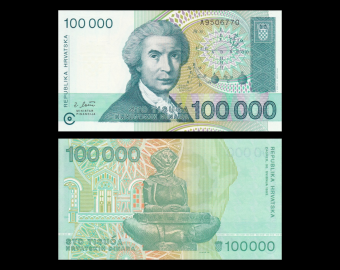 Croatie, P-27, 100.000 dinara, 1993