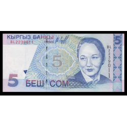 Kirghizistan, P-13, 5 som, 1997 - Billet de banque en vente sur Monnaies du Monde SHOP