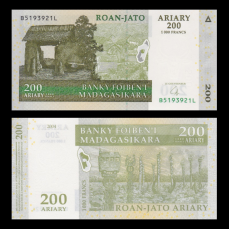 Madagascar, 200 ariary, 2004