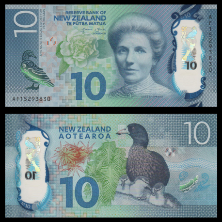 New Zealand, p-192, 10 dollars, 2015