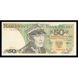 Pologne, P-142c, 50 zlotych, 1988 - Billet de banque en vente sur Monnaies du Monde SHOP