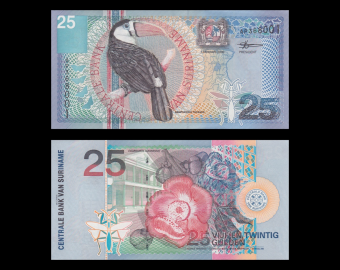 Suriname, p-148, 25 gulden, 2000