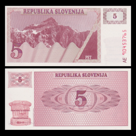 Slovenia, P-03, 5 tolar, 1990