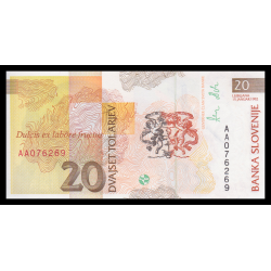 Slovénie, P-12, 20 tolarjev, 1992 - Billet de banque en vente sur Monnaies du Monde SHOP
