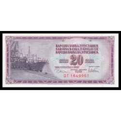 Yougoslavie, P-088a, 20 dinara, 1978 - Billet de banque en vente sur Monnaies du Monde SHOP