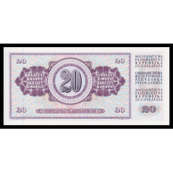 Yougoslavie, P-088a, 20 dinara, 1978 - Billet de banque en vente sur Monnaies du Monde SHOP