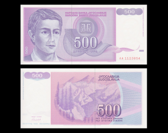 Yougoslavie, P-113, 500 dinara, 1992
