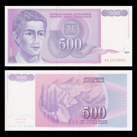 Yougoslavie, P-113, 500 dinara, 1992