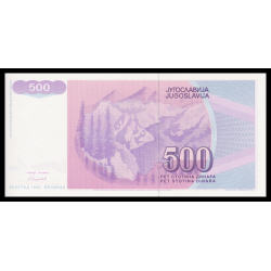 Yougoslavie, P-113, 500 dinara, 1992 - Billet de banque en vente sur Monnaies du Monde SHOP