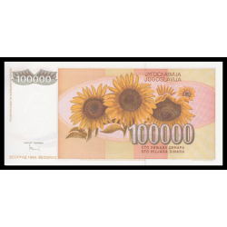 Yougoslavie, P-118, 100 000 dinara, 1993. - Billet de banque en vente sur Monnaies du Monde SHOP
