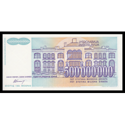Yougoslavie, P-134, 500 000 000 dinara, 1993 - Billet de banque en vente sur Monnaies du Monde SHOP