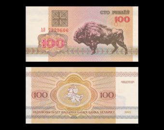 Bielorussie, P-08, 100 roubles, 1992