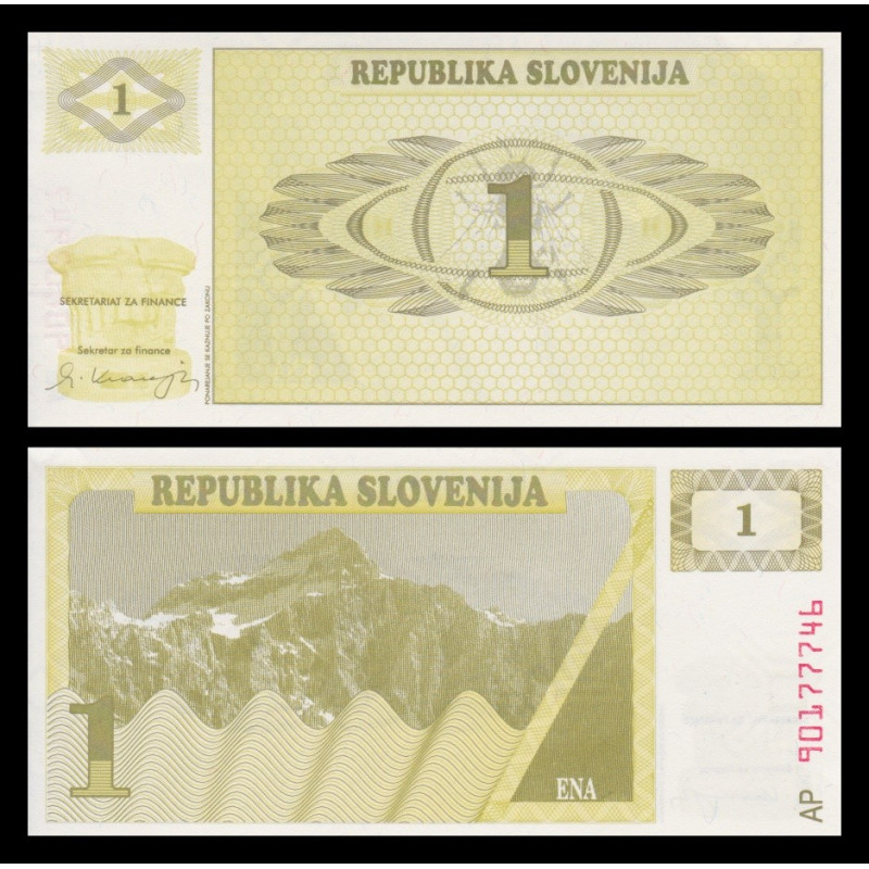 Slovénie, P-01, 1 tolar, 1990 - Billet de banque en vente sur Monnaies du Monde SHOP