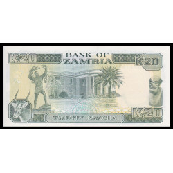 Zambie, P-32b, 20 kwacha, 1989-91 - Billet de banque en vente sur Monnaies du Monde SHOP