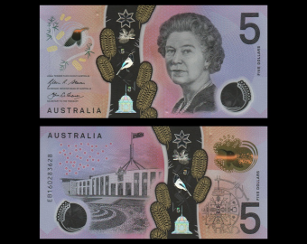 Australie, P-62a, 5 dollars, 2016, polymère