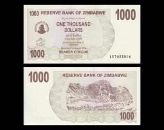 Zimbabwe, P-44, 1000 dollars, 2006