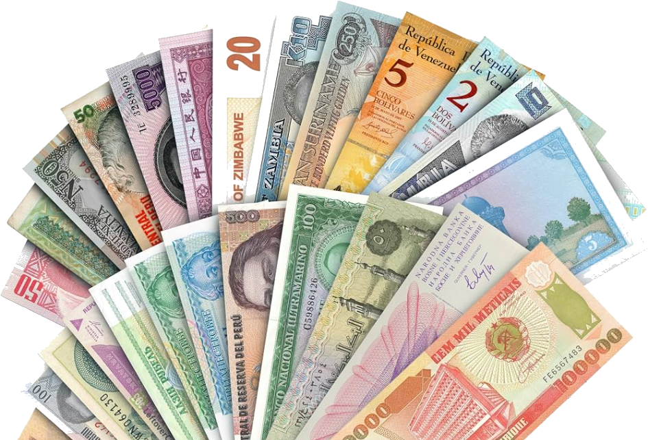 Eventail de billets du monde
